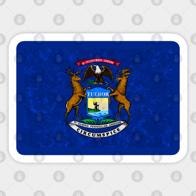 State flag of Michigan Sticker by Enzwell